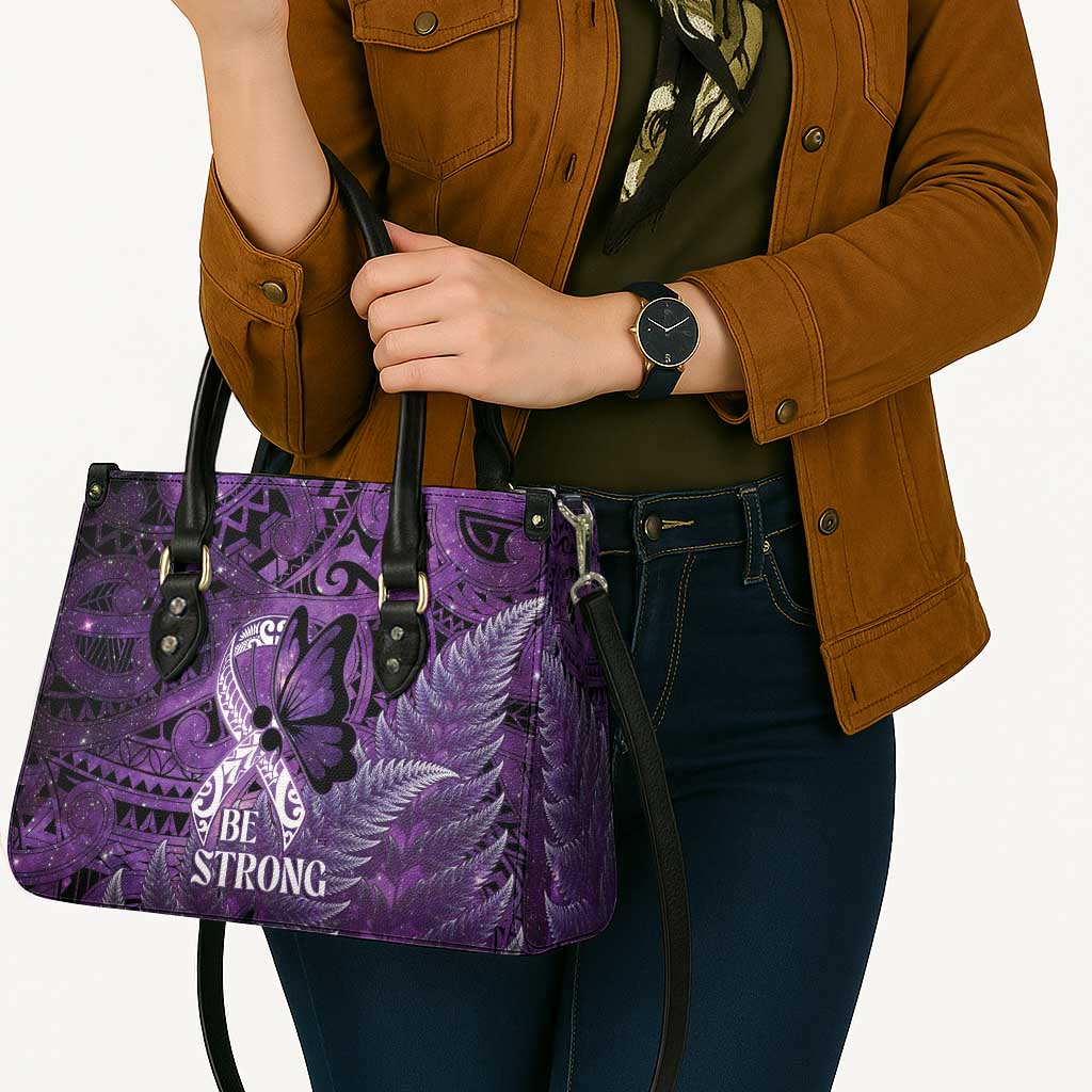 Lupus Awareness Month New Zealand Leather Bag Be Strong Warrior Maori Silver Fern