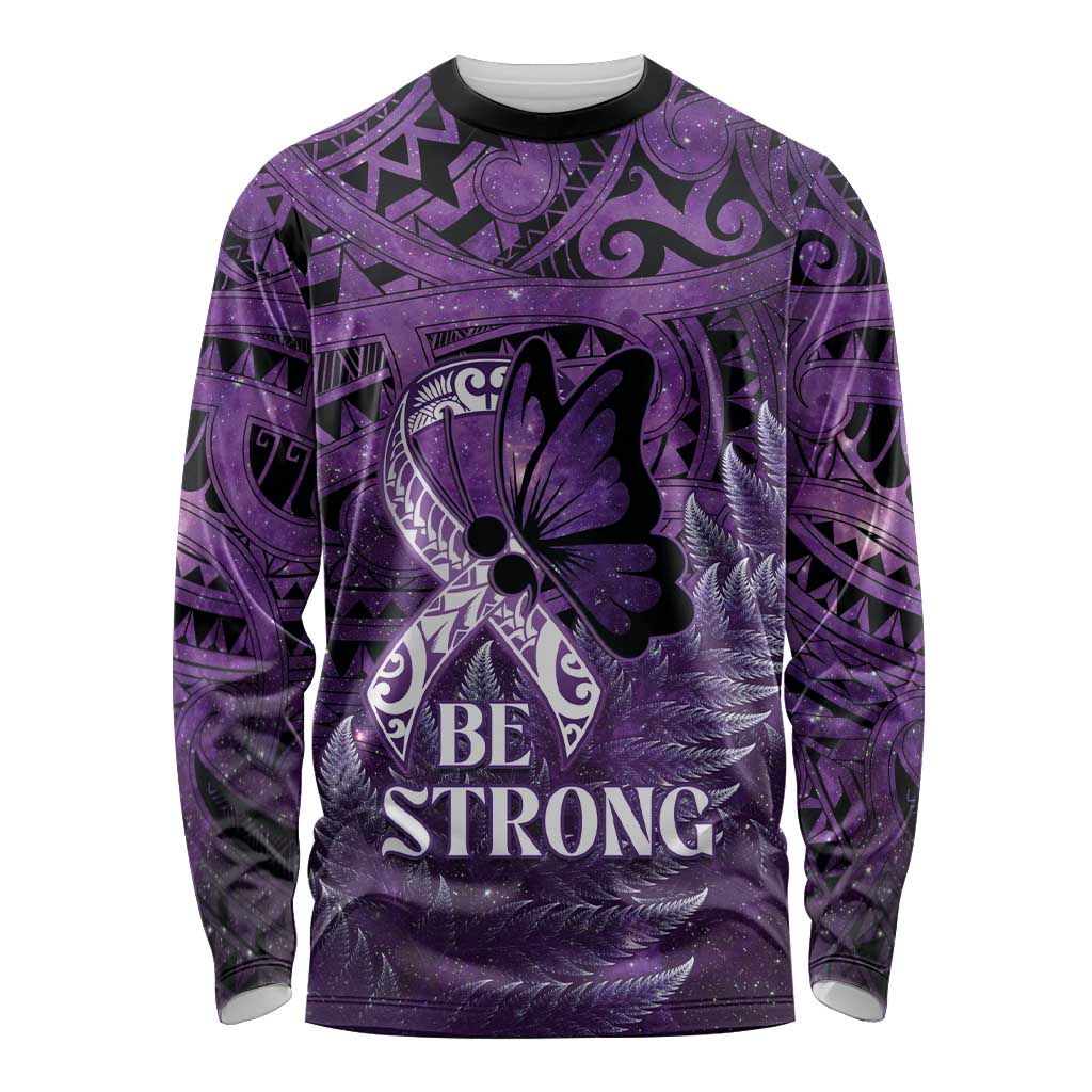 Lupus Awareness Month New Zealand Long Sleeve Shirt Be Strong Warrior Maori Silver Fern