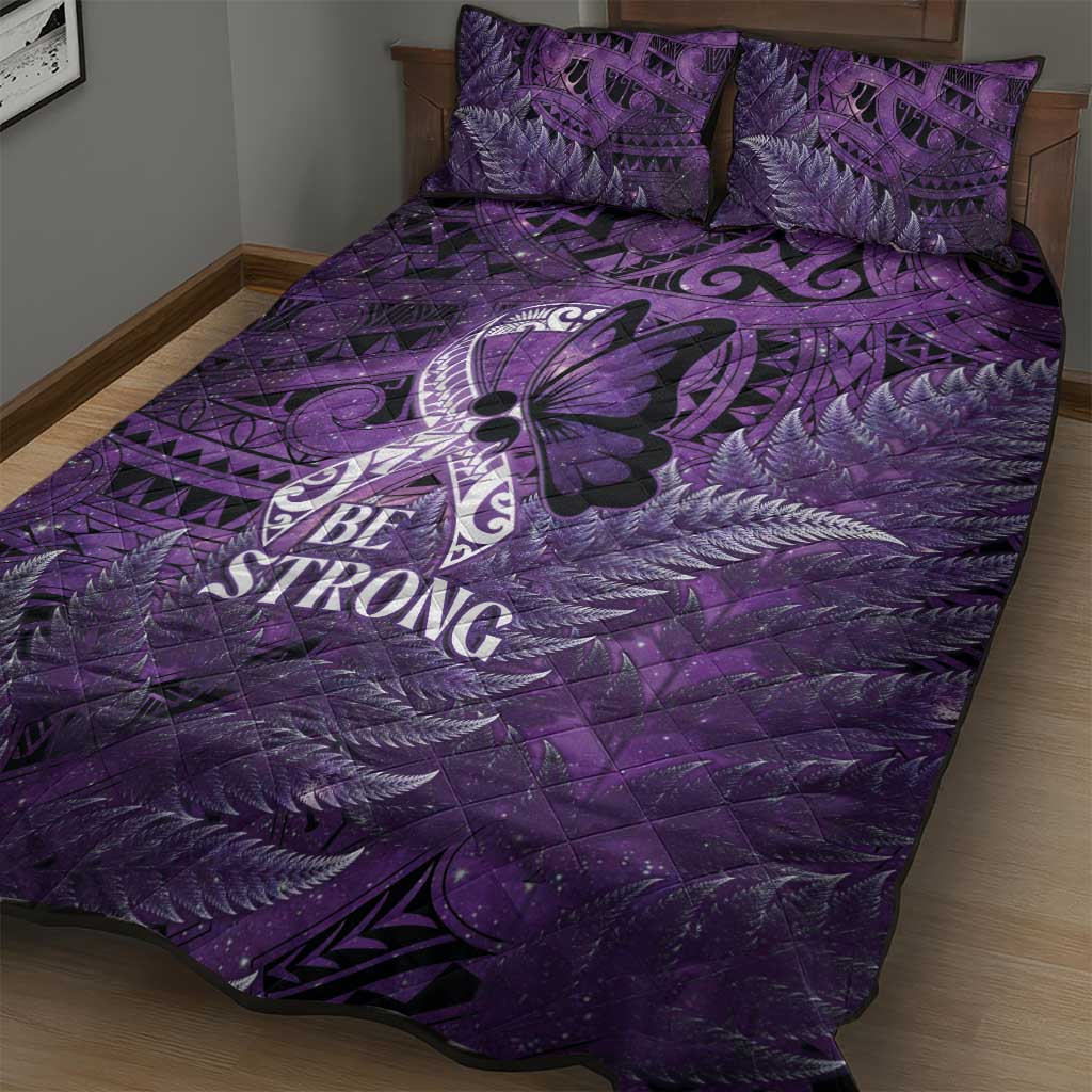 Lupus Awareness Month New Zealand Quilt Bed Set Be Strong Warrior Maori Silver Fern