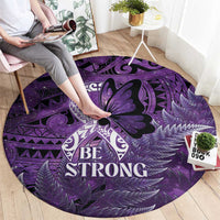 Lupus Awareness Month New Zealand Round Carpet Be Strong Warrior Maori Silver Fern