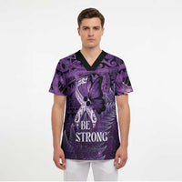 Lupus Awareness Month New Zealand Scrub Top Be Strong Warrior Maori Silver Fern
