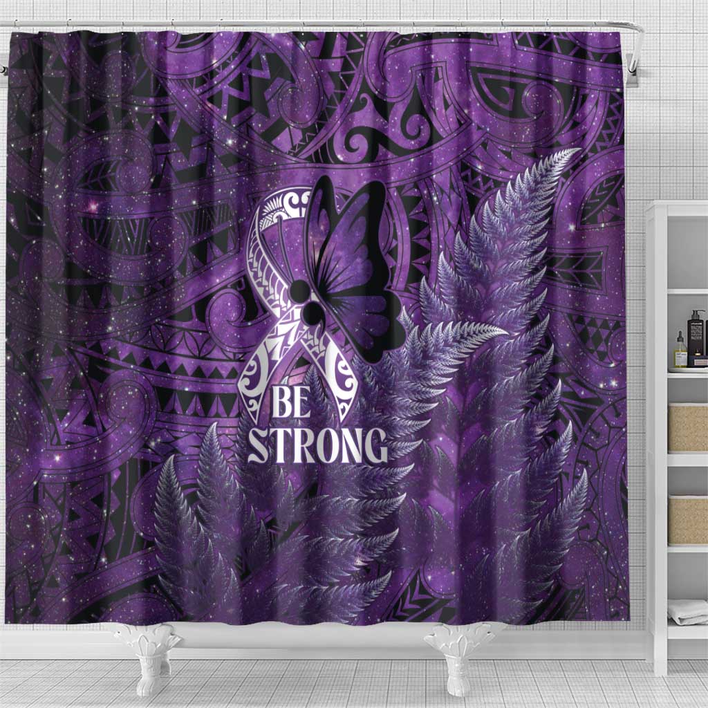Lupus Awareness Month New Zealand Shower Curtain Be Strong Warrior Maori Silver Fern
