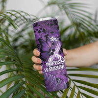 Lupus Awareness Month New Zealand Skinny Tumbler Be Strong Warrior Maori Silver Fern LT14 - Polynesian Pride