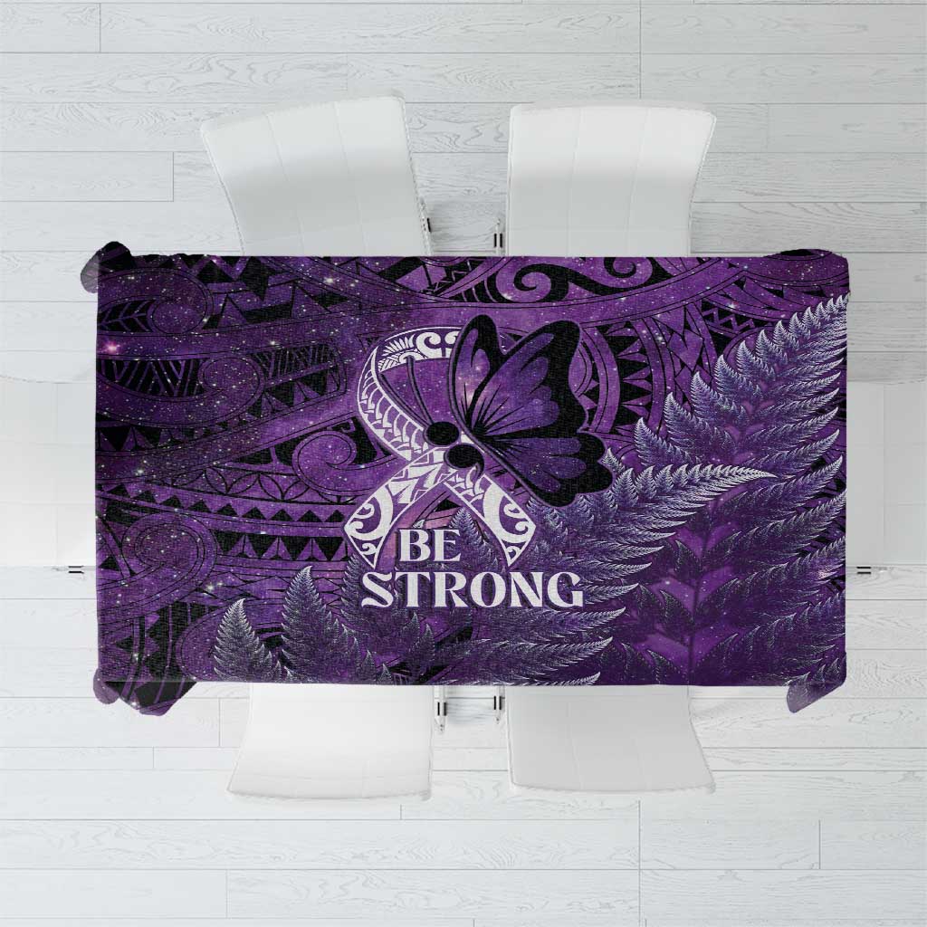 Lupus Awareness Month New Zealand Tablecloth Be Strong Warrior Maori Silver Fern