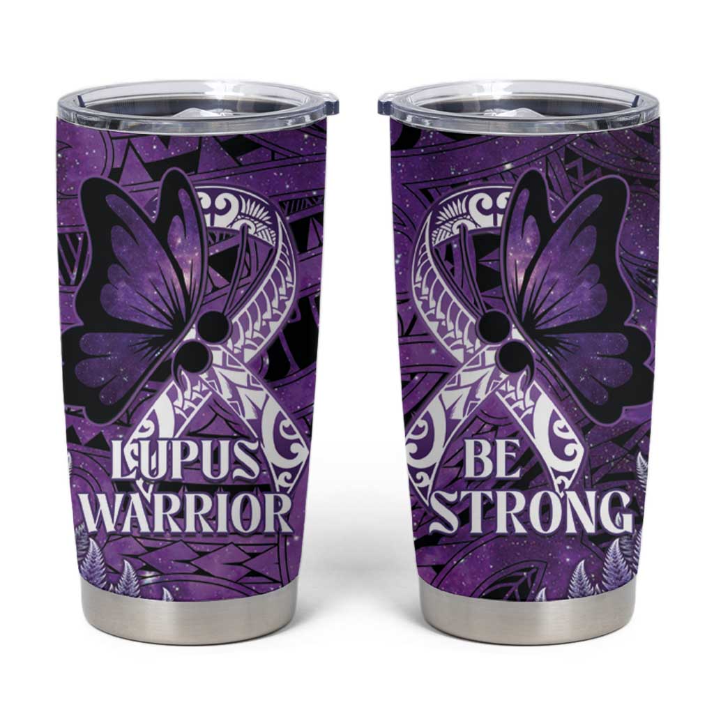 Lupus Awareness Month New Zealand Tumbler Cup Be Strong Warrior Maori Silver Fern