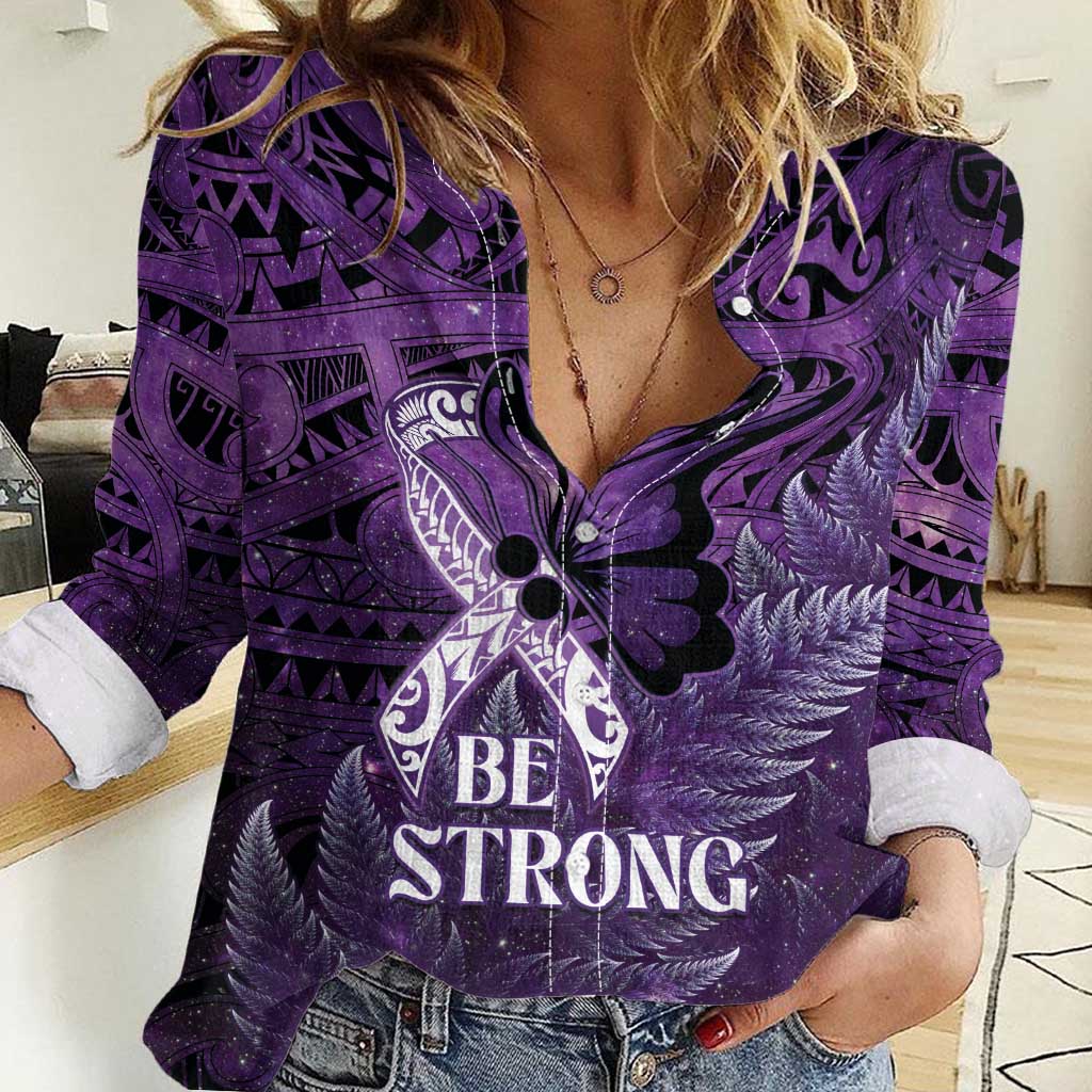 Lupus Awareness Month New Zealand Women Casual Shirt Be Strong Warrior Maori Silver Fern