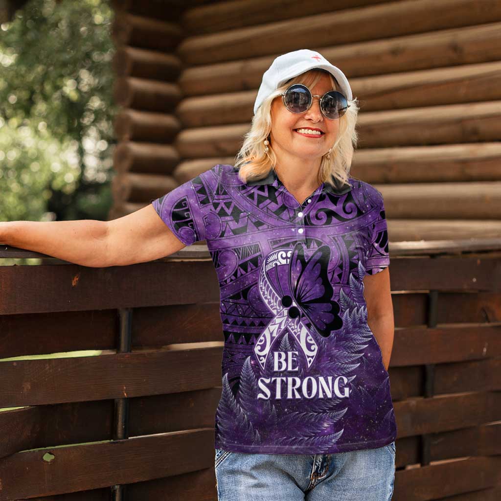 Lupus Awareness Month New Zealand Women Polo Shirt Be Strong Warrior Maori Silver Fern LT14 - Polynesian Pride