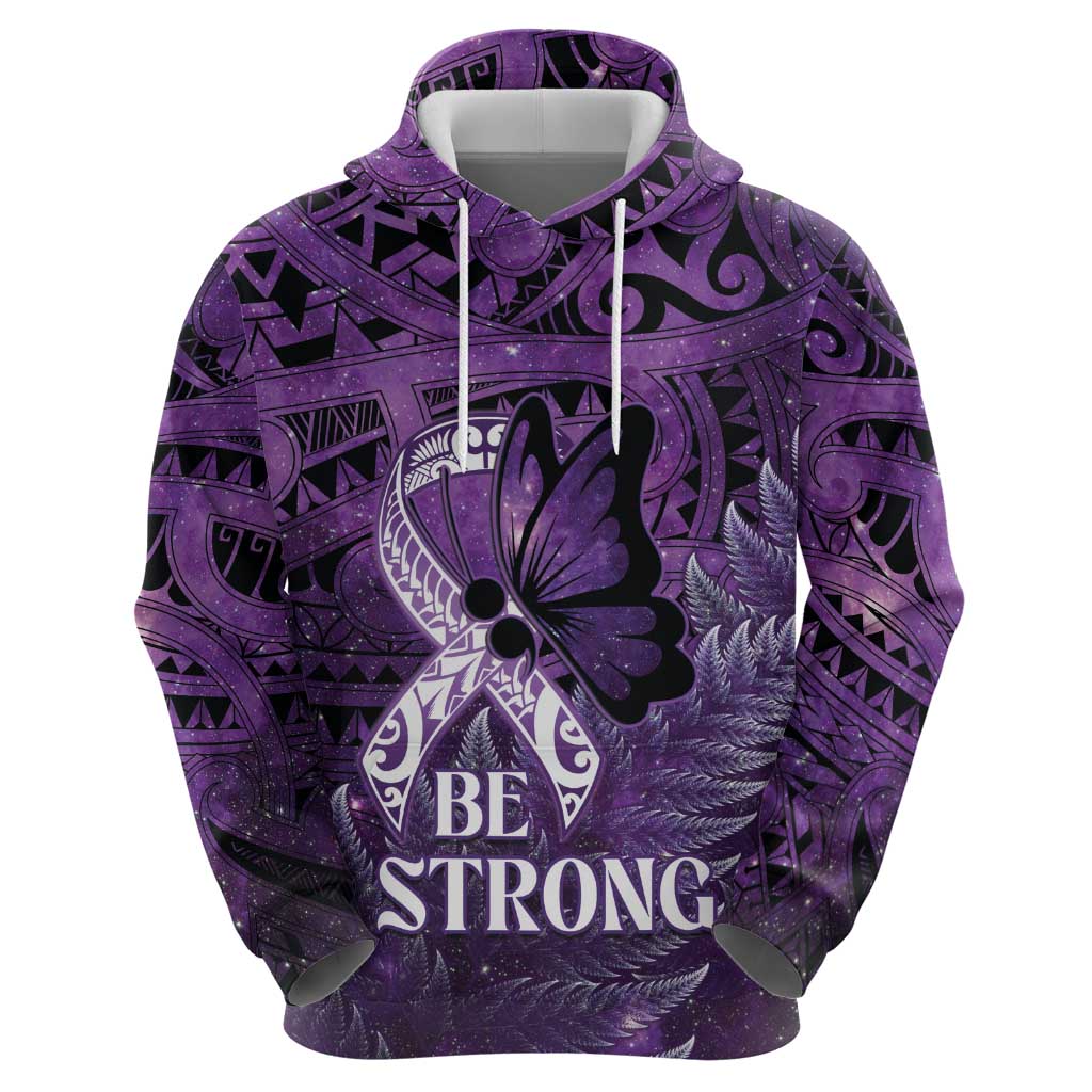 Lupus Awareness Month New Zealand Zip Hoodie Be Strong Warrior Maori Silver Fern