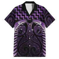 Purple Matariki New Zealand Family Matching Long Sleeve Bodycon Dress and Hawaiian Shirt Maori Poutama Galaxy Vibes LT14 Dad's Shirt - Short Sleeve Purple - Polynesian Pride