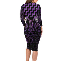 Purple Matariki New Zealand Family Matching Long Sleeve Bodycon Dress and Hawaiian Shirt Maori Poutama Galaxy Vibes LT14 - Polynesian Pride