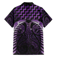 Purple Matariki New Zealand Family Matching Off Shoulder Maxi Dress and Hawaiian Shirt Maori Poutama Galaxy Vibes LT14 - Polynesian Pride
