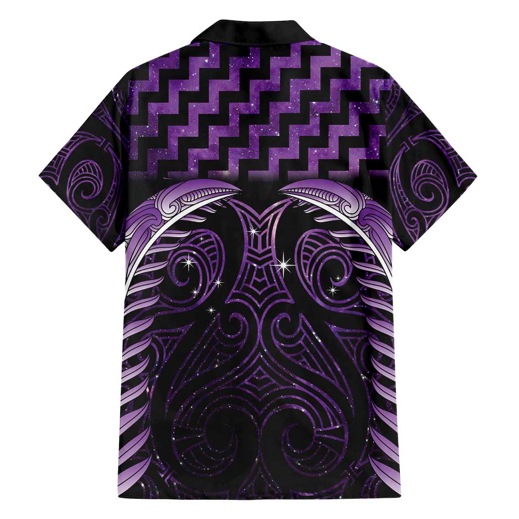 Purple Matariki New Zealand Family Matching Tank Maxi Dress and Hawaiian Shirt Maori Poutama Galaxy Vibes LT14 - Polynesian Pride