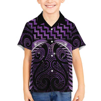 Purple Matariki New Zealand Kid Hawaiian Shirt Maori Poutama Galaxy Vibes