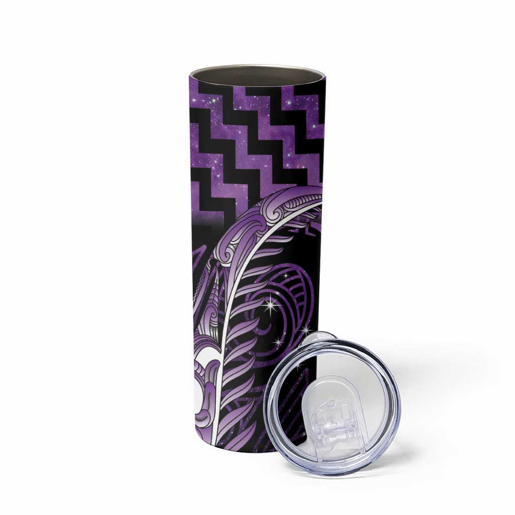 Purple Matariki New Zealand Skinny Tumbler Maori Poutama Galaxy Vibes LT14 - Polynesian Pride
