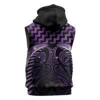 Purple Matariki New Zealand Sleeveless Zip Hoodie Maori Poutama Galaxy Vibes LT14 - Polynesian Pride