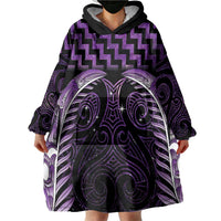 Purple Matariki New Zealand Wearable Blanket Hoodie Maori Poutama Galaxy Vibes LT14 - Polynesian Pride