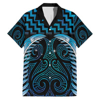 Blue Matariki New Zealand Family Matching Mermaid Dress and Hawaiian Shirt Maori Poutama Galaxy Vibes LT14 Dad's Shirt - Short Sleeve Blue - Polynesian Pride