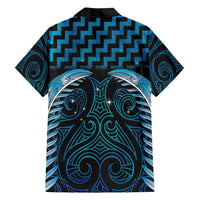 Blue Matariki New Zealand Family Matching Off Shoulder Maxi Dress and Hawaiian Shirt Maori Poutama Galaxy Vibes LT14 - Polynesian Pride