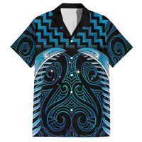 Blue Matariki New Zealand Family Matching Summer Maxi Dress and Hawaiian Shirt Maori Poutama Galaxy Vibes LT14 Dad's Shirt - Short Sleeve Blue - Polynesian Pride