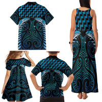Blue Matariki New Zealand Family Matching Tank Maxi Dress and Hawaiian Shirt Maori Poutama Galaxy Vibes LT14 - Polynesian Pride