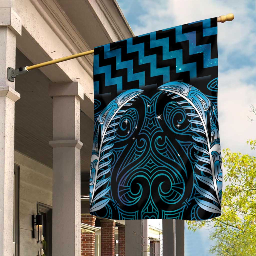 Blue Matariki New Zealand Garden Flag Maori Poutama Galaxy Vibes