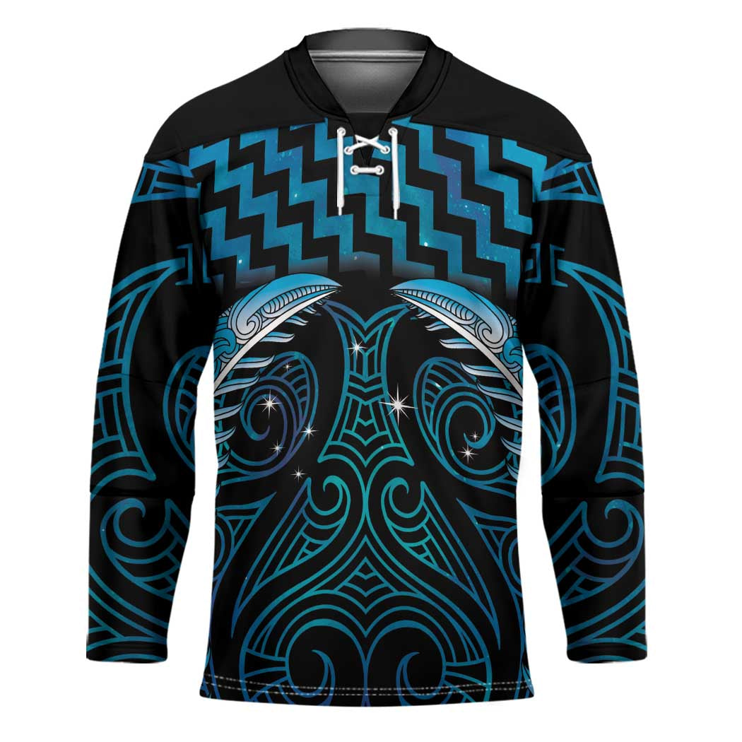 Blue Matariki New Zealand Hockey Jersey Maori Poutama Galaxy Vibes - Polynesian Pride