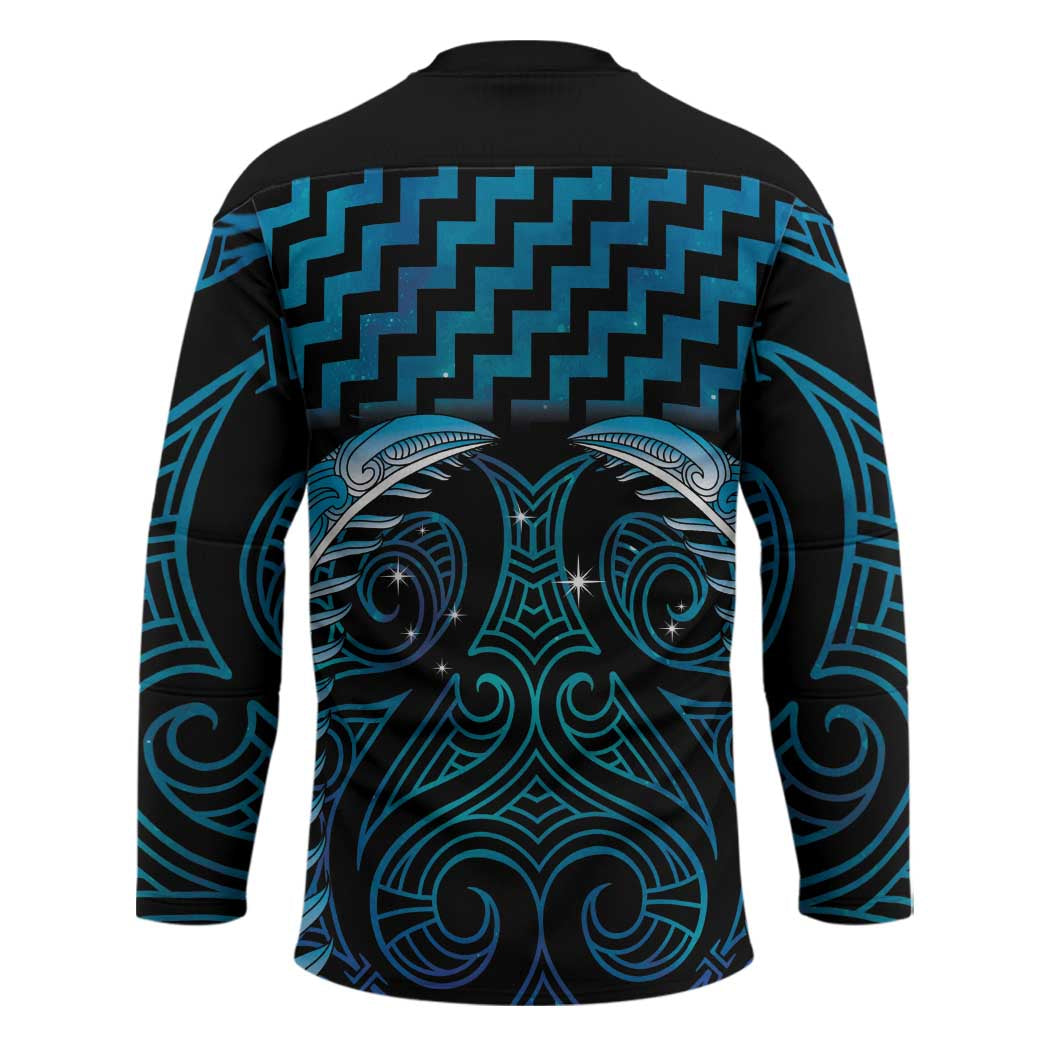 Blue Matariki New Zealand Hockey Jersey Maori Poutama Galaxy Vibes - Polynesian Pride