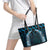 Blue Matariki New Zealand Leather Tote Bag Maori Poutama Galaxy Vibes