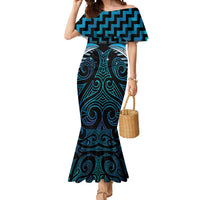 Blue Matariki New Zealand Mermaid Dress Maori Poutama Galaxy Vibes