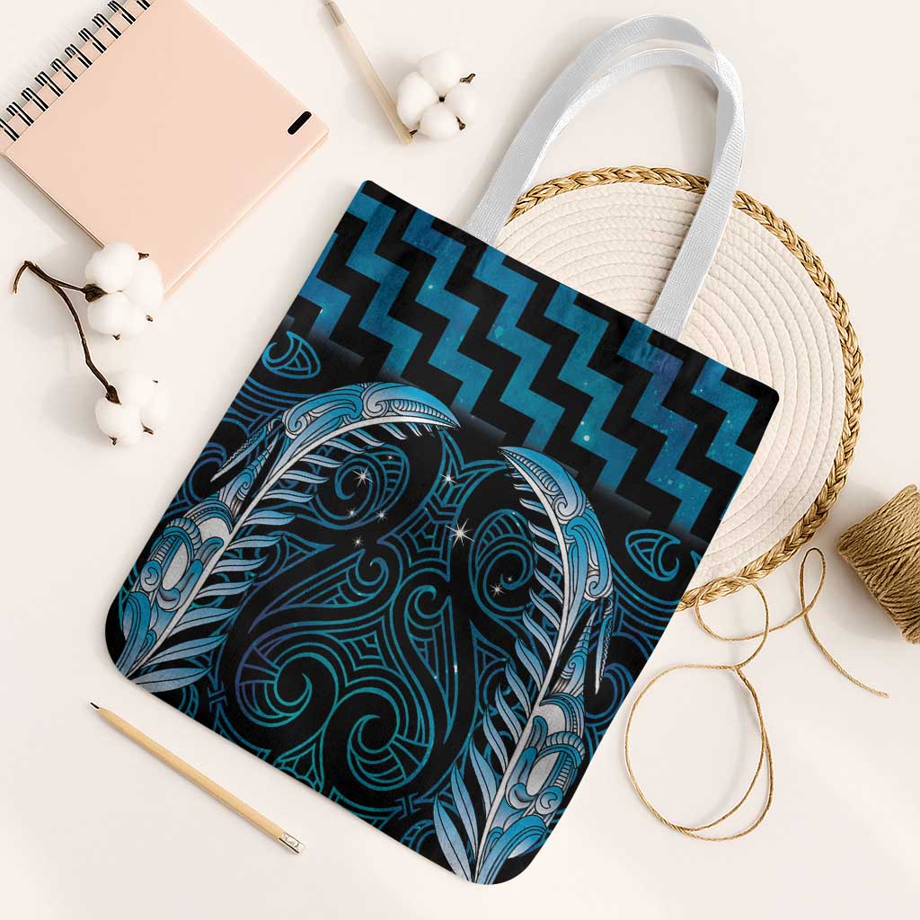 Blue Matariki New Zealand Tote Bag Maori Poutama Galaxy Vibes - Polynesian Pride