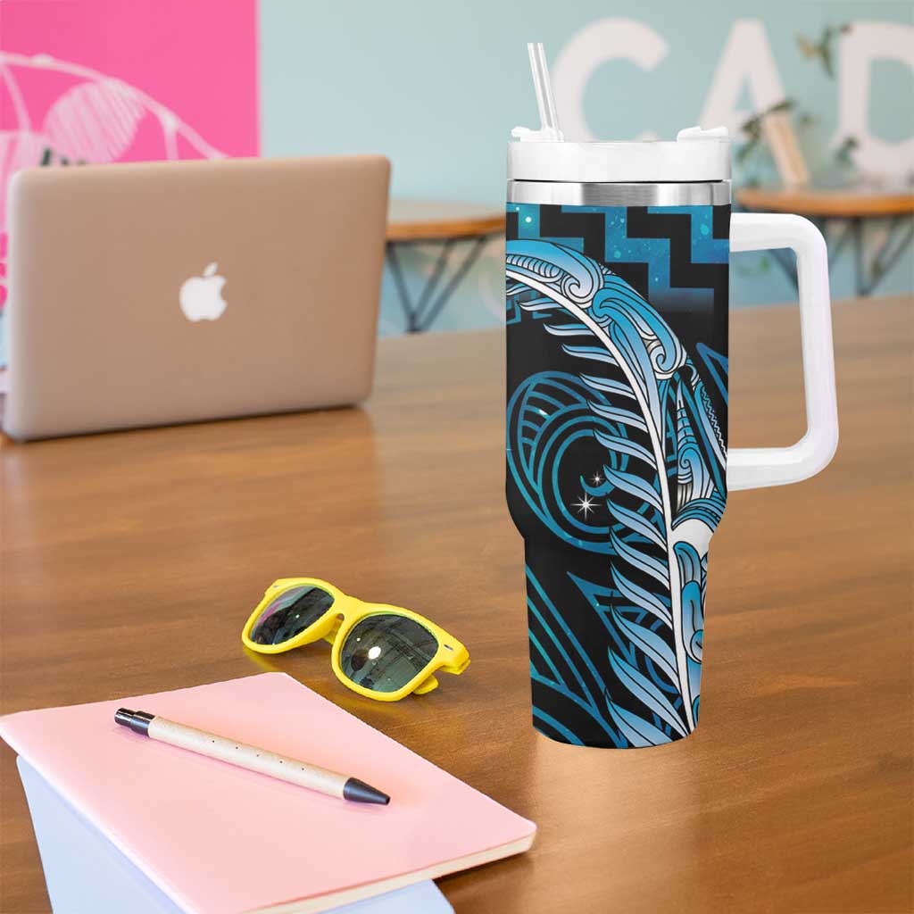 Blue Matariki New Zealand Tumbler With Handle Maori Poutama Galaxy Vibes
