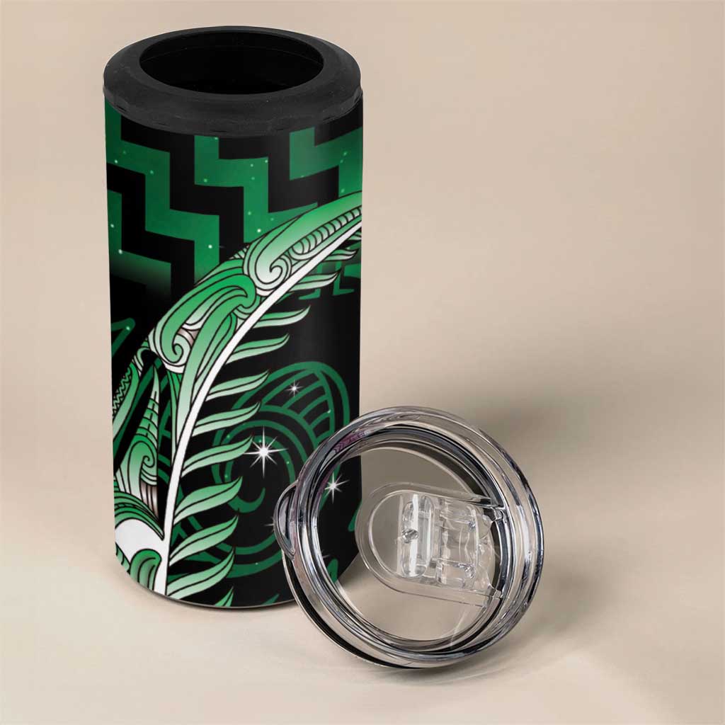 Green Matariki New Zealand 4 in 1 Can Cooler Tumbler Maori Poutama Galaxy Vibes LT14 - Polynesian Pride