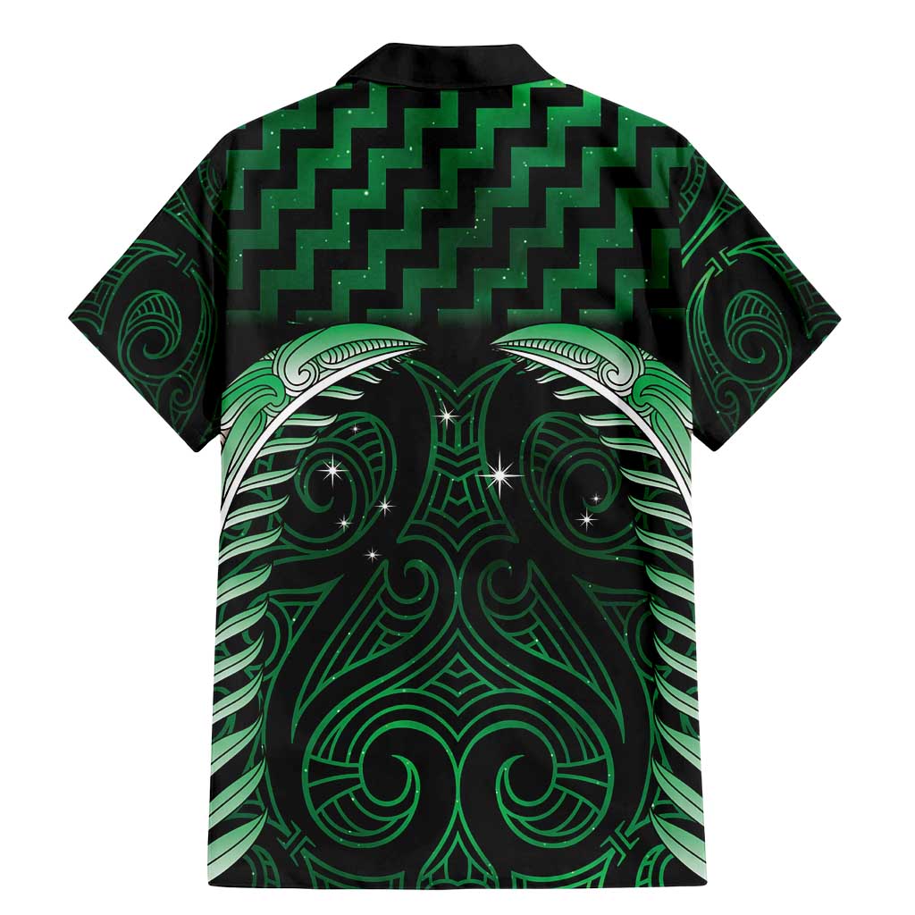 Green Matariki New Zealand Family Matching Mermaid Dress and Hawaiian Shirt Maori Poutama Galaxy Vibes LT14 - Polynesian Pride