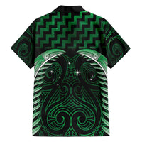 Green Matariki New Zealand Family Matching Off The Shoulder Long Sleeve Dress and Hawaiian Shirt Maori Poutama Galaxy Vibes LT14 - Polynesian Pride