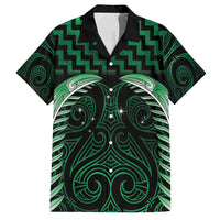 Green Matariki New Zealand Family Matching Summer Maxi Dress and Hawaiian Shirt Maori Poutama Galaxy Vibes LT14 Dad's Shirt - Short Sleeve Green - Polynesian Pride