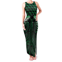 Green Matariki New Zealand Family Matching Tank Maxi Dress and Hawaiian Shirt Maori Poutama Galaxy Vibes LT14 Mom's Dress Green - Polynesian Pride
