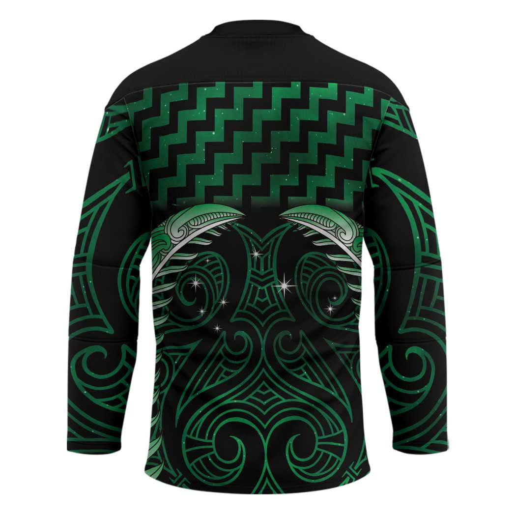 Green Matariki New Zealand Hockey Jersey Maori Poutama Galaxy Vibes - Polynesian Pride