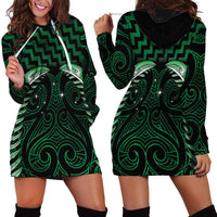 Green Matariki New Zealand Hoodie Dress Maori Poutama Galaxy Vibes LT14 - Polynesian Pride