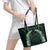 Green Matariki New Zealand Leather Tote Bag Maori Poutama Galaxy Vibes