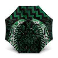 Green Matariki New Zealand Umbrella Maori Poutama Galaxy Vibes LT14 One Size Folded 11.42 inch Opened Diameter 37.4 inch Green - Polynesian Pride