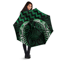 Green Matariki New Zealand Umbrella Maori Poutama Galaxy Vibes LT14 - Polynesian Pride