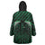 Green Matariki New Zealand Wearable Blanket Hoodie Maori Poutama Galaxy Vibes