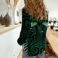 Green Matariki New Zealand Women Casual Shirt Maori Poutama Galaxy Vibes LT14 - Polynesian Pride