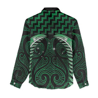 Green Matariki New Zealand Women Casual Shirt Maori Poutama Galaxy Vibes LT14 - Polynesian Pride