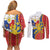Philippines Independence Day Couples Matching Off Shoulder Short Dress and Long Sleeve Button Shirt Pilipinas Sun Stars Igorot Pattern