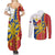 Philippines Independence Day Couples Matching Summer Maxi Dress and Long Sleeve Button Shirt Pilipinas Sun Stars Igorot Pattern