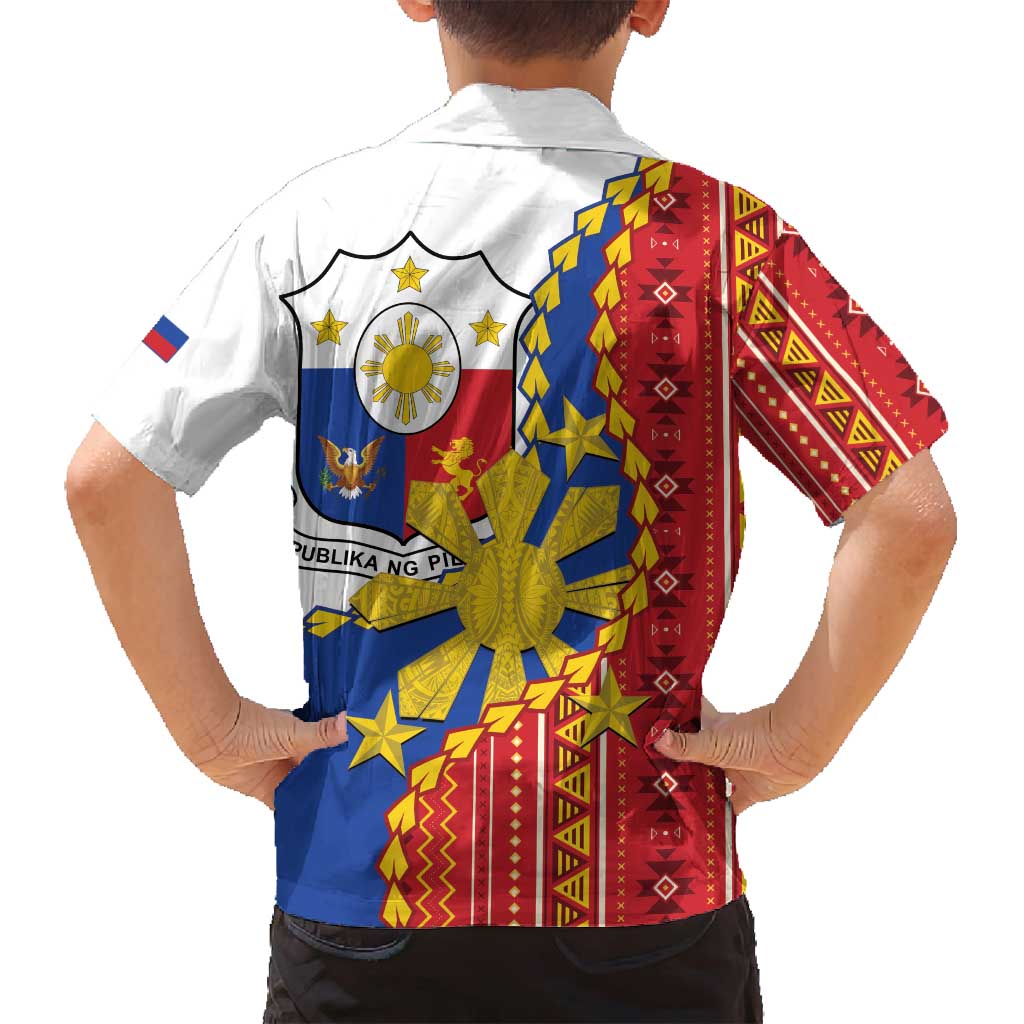 Philippines Independence Day Family Matching Off Shoulder Maxi Dress and Hawaiian Shirt Pilipinas Sun Stars Igorot Pattern