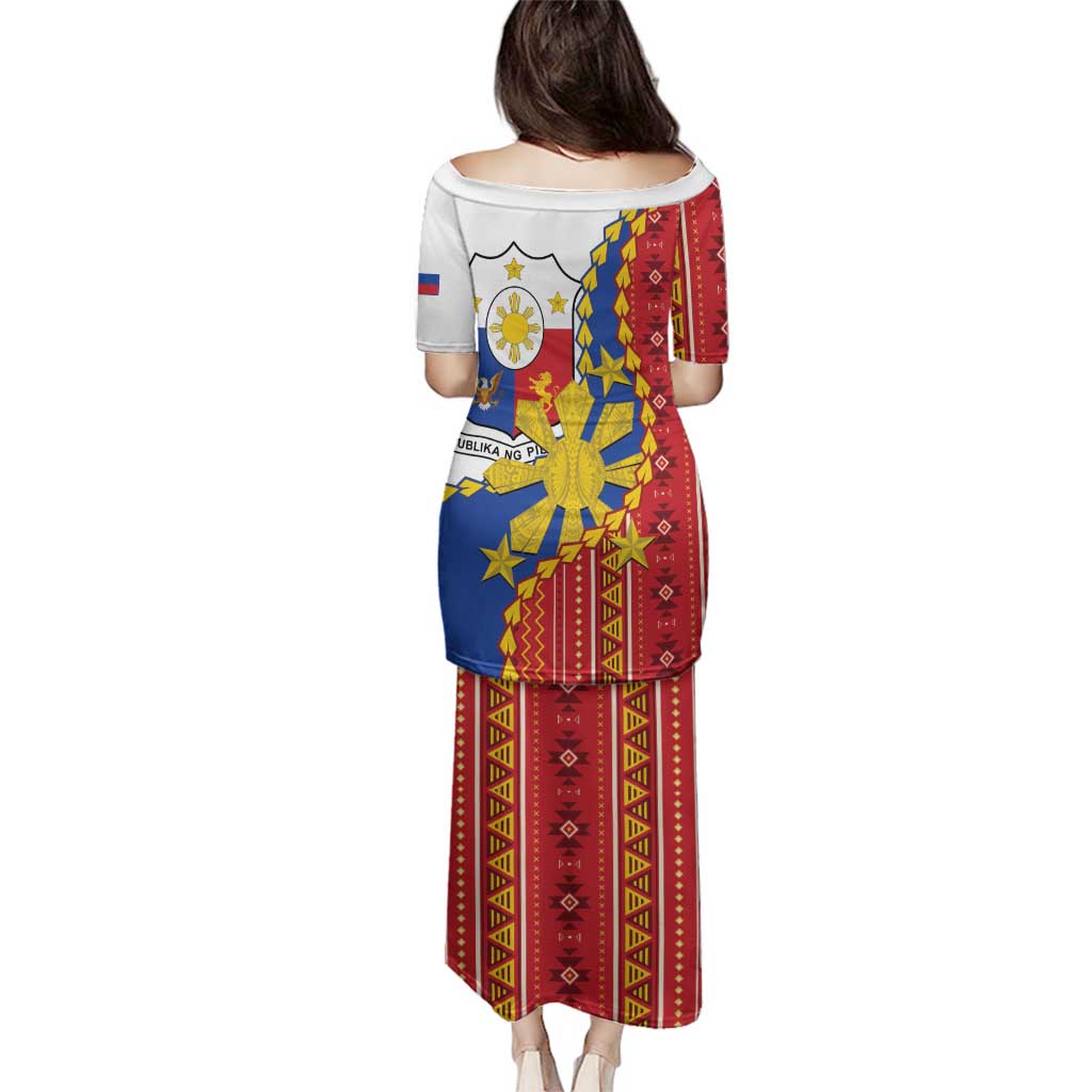 Philippines Independence Day Family Matching Puletasi and Hawaiian Shirt Pilipinas Sun Stars Igorot Pattern