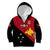 Papua New Guinea Football Kid Hoodie Go PNG Polynesian Pattern Sporty Style LT14 Zip Hoodie Red - Polynesian Pride