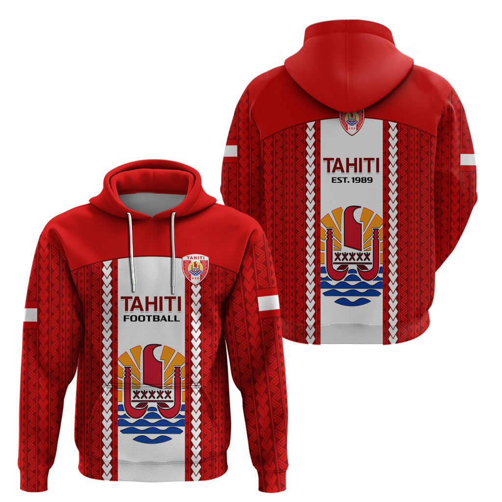Tahitian Football Hoodie Tahiti Coat of Arm Polynesian Sporty Style LT14 - Polynesian Pride